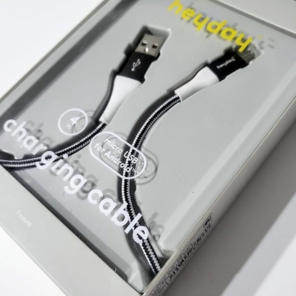 Heyday 4' Micro USB to USB-A Braided Cable - Black - Picture 3 of 5